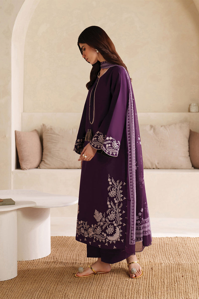 GARNET - 3PC DHANAK EMBROIDERED ZN-1090