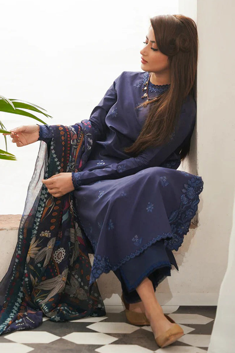 SERAN - 3PC DHANAK EMBROIDERED ZN-1028