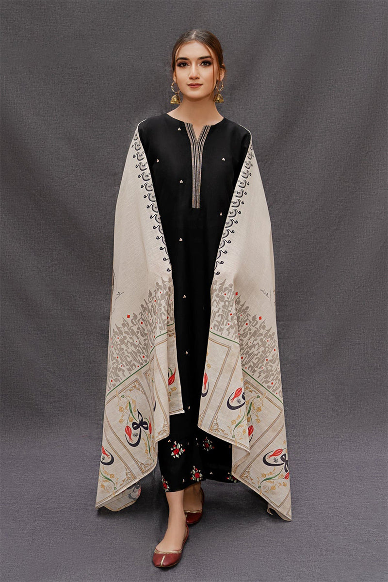 URGE - 3PC DHANAK EMBROIDERED ZN-1052