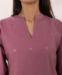SAPPHIRE - 3PC DHANAK EMBROIDERED SHIRT WITH TWILL PRINTED SHAWL AND EMBROIDERED TROUSER - ZN-1003