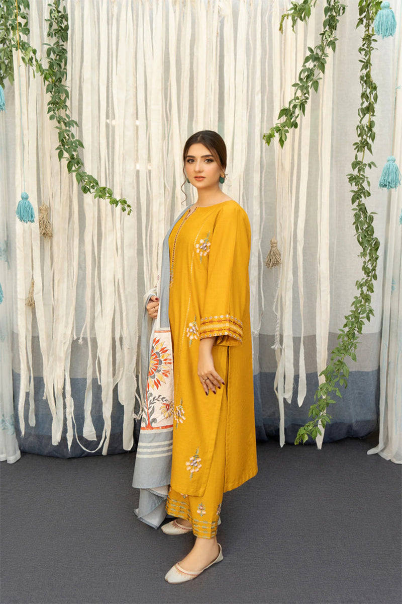 URGE - 3PC DHANAK EMBROIDERED ZN-1014