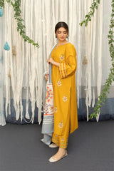 URGE - 3PC DHANAK EMBROIDERED ZN-1014