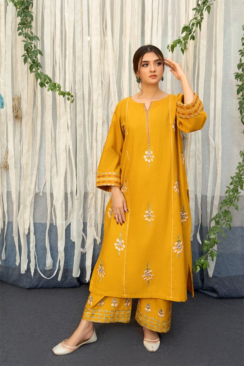 URGE - 3PC DHANAK EMBROIDERED ZN-1014