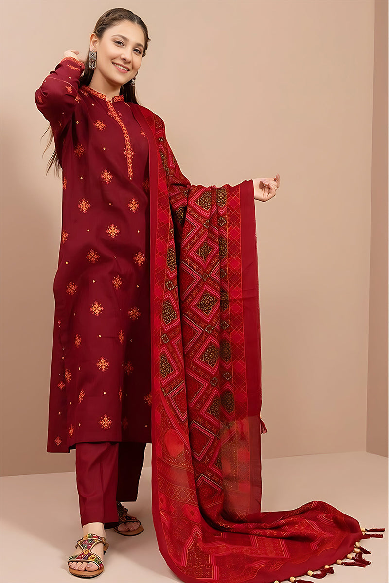 KAYSERIA - 3PC DHANAK EMBROIDERED ZN-1057