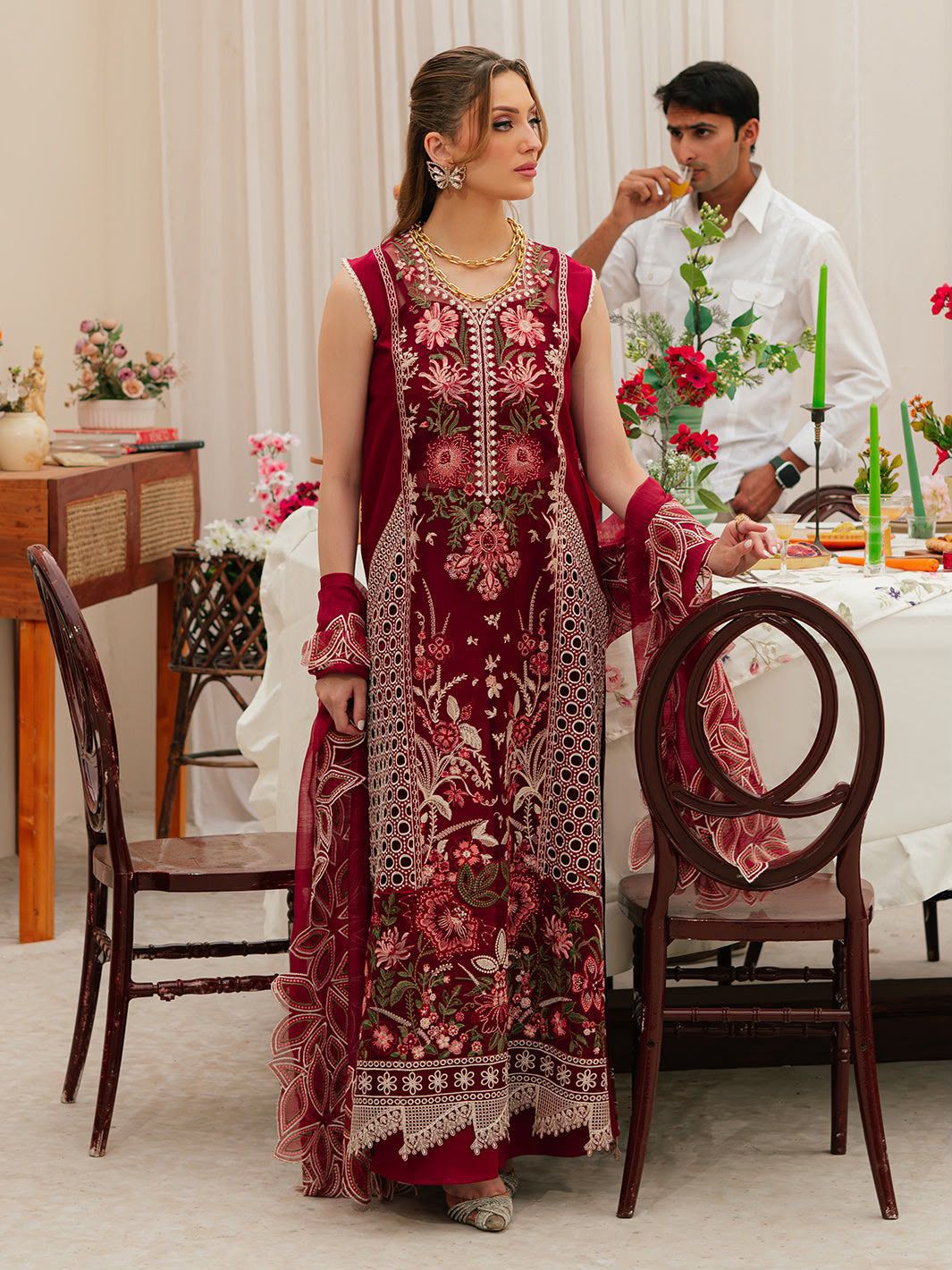 Mahnur Brand Luxury Dhanak Fabric 3 Piece Unstitch Dress ZN-1177