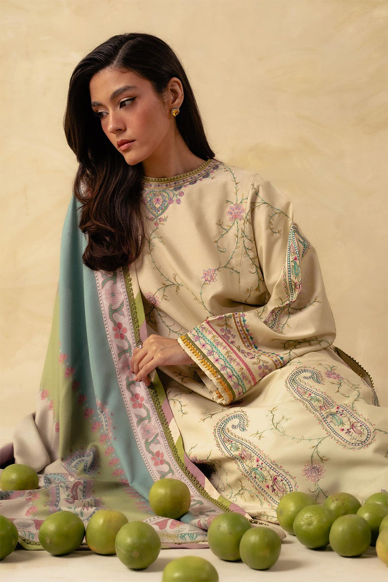 ZARA SHAH JAHAN - 3PC DHANAK EMBROIDERED ZN-1049