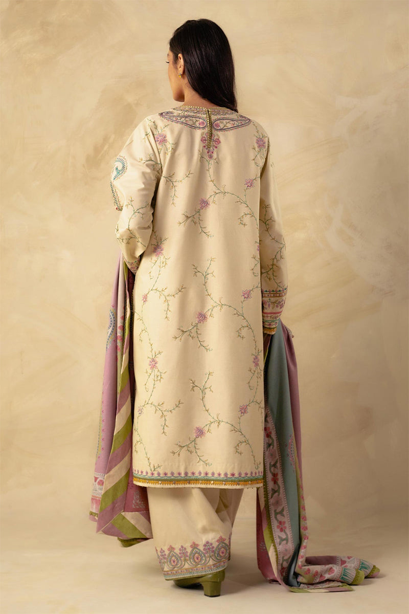 ZARA SHAH JAHAN - 3PC DHANAK EMBROIDERED ZN-1049