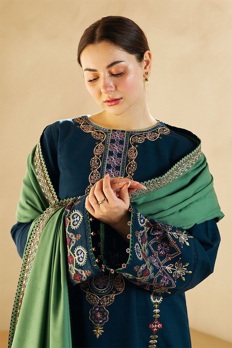 ZARA SHAHJAHAN - 3PC DHANAK EMBROIDERED ZN-1050