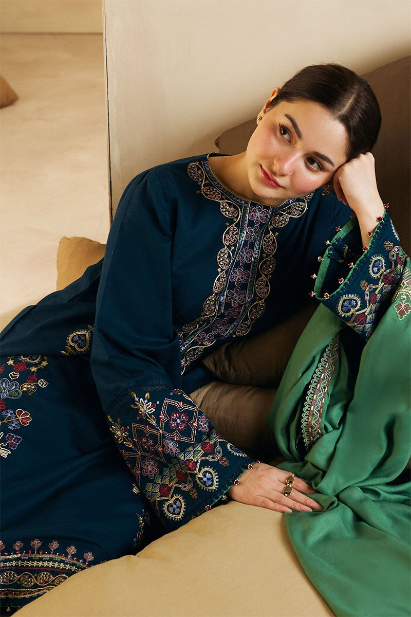 ZARA SHAHJAHAN - 3PC DHANAK EMBROIDERED ZN-1050