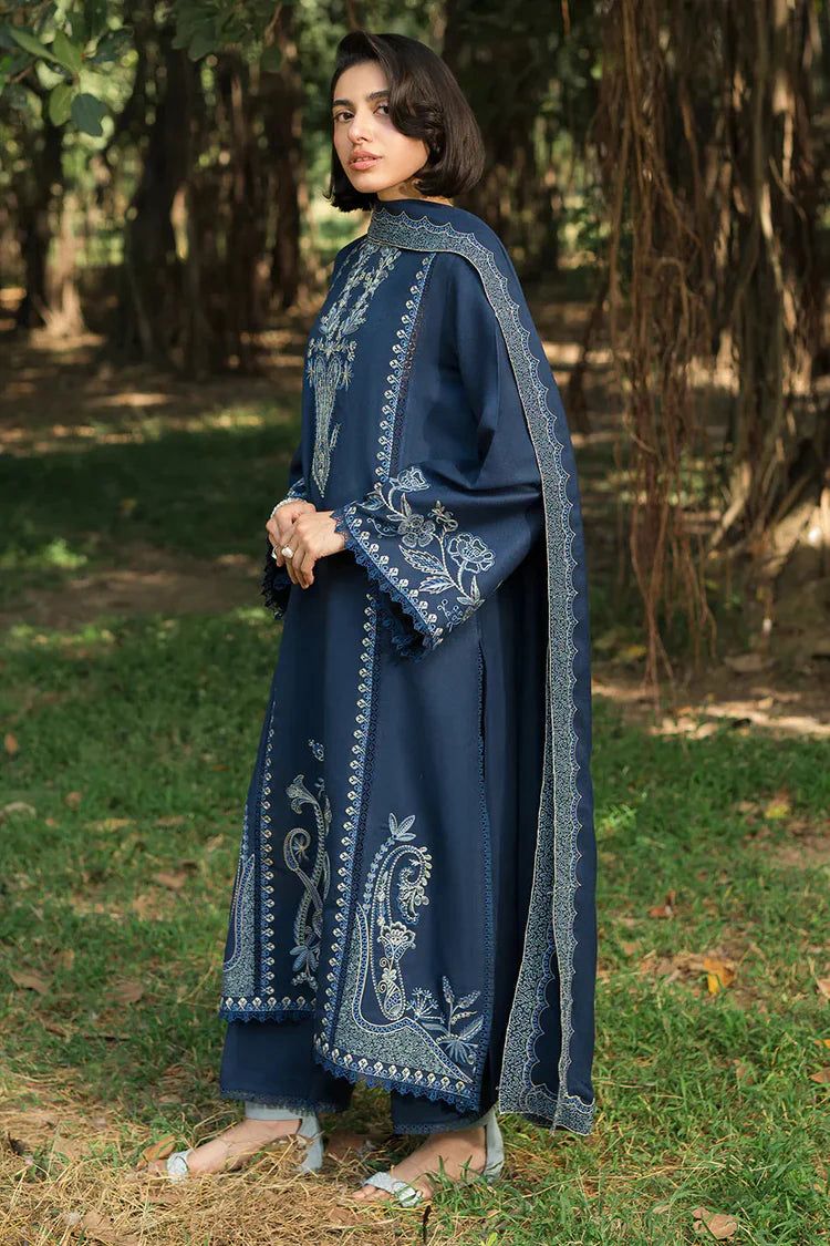 Zellbury Brand Dhanak embroidery Unstitch 3 Piece Dress With Embroidery Shawl ZN-1184