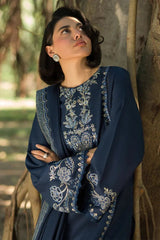 Zellbury Brand Dhanak embroidery Unstitch 3 Piece Dress With Embroidery Shawl ZN-1184