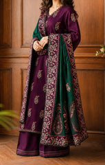 Batik Brand With Heavy Embroidery Dhanak Unstitch Premium Quality Fabric 3Pc Dress ZN-1183