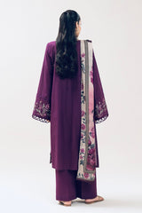 Bechtree Brand Embroidered Dhanak Stuff 3Pc Dress Unstitched ZN-1180