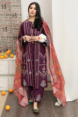 URGE - 3PC DHANAK EMBROIDERED ZN-1022