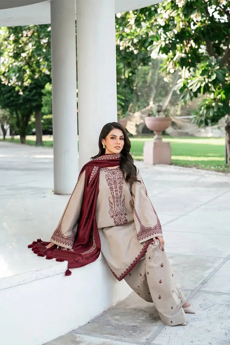 BAROQUE - 3PC DHANAK EMBROIDERED ZN-1106