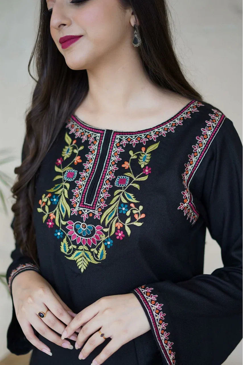 AISLING - 2PC DHANAK EMBROIDERED SHIRT AND TROUSER - ZN-1004