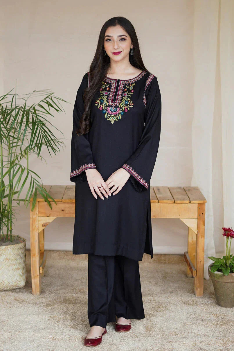 AISLING - 2PC DHANAK EMBROIDERED SHIRT AND TROUSER - ZN-1004